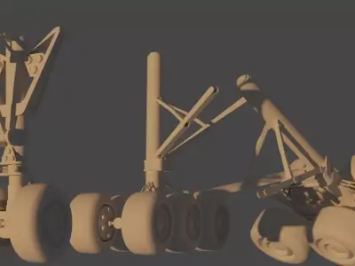 Airbus A350-1000 Landing Gears 3D model