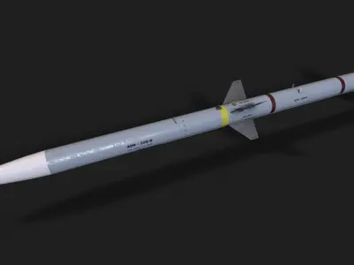 aim120 air to air missile Low-poly 3D model