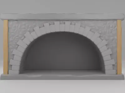 Stone Fireplace  Free 3D print model