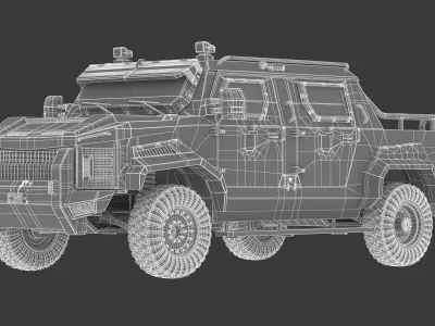 Alpine Armored Pit-Bull VXT Cal Tactical SWAT APC Truck 3D model