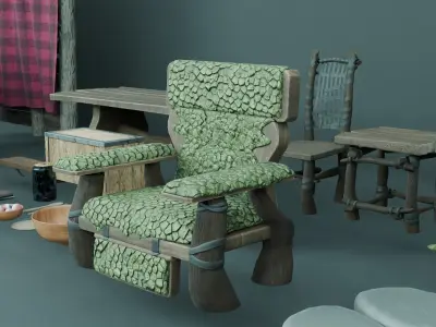 Shrek House Props Low-poly 3D model
