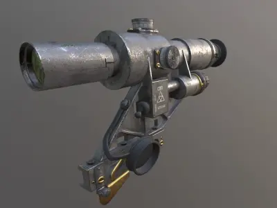 1OP50 SSP Russian Machine gun Scope Low-poly 3D model
