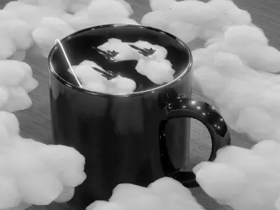 Tea Blackbird Jets and Clouds scene 3D model