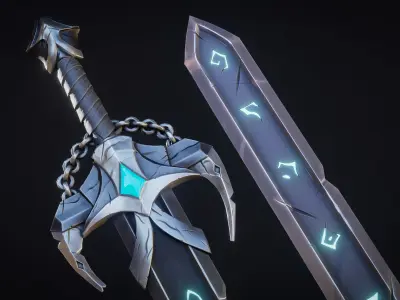 Runic Sword - Stylized Game-ready Asset Low-poly 3D model