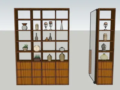 Open unit and Bar counter Free low-poly 3D model