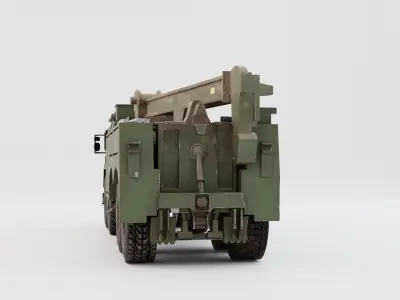 British MAN SVR 8x8 Recovery Truck VR AR Low Poly Game Ready Low-poly 3D model
