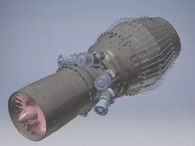 Turbojet Engine 3d model 3D model