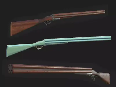 shotgun lancaster Low-poly 3D model