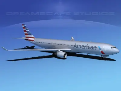 Airbus A330-300 American Airlines 2 3D model