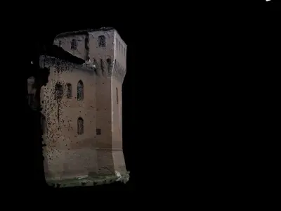 Realistic castle model with texture and material mapped Low-poly 3D model