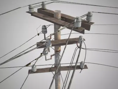TowerCables power pole - power pole 3D model