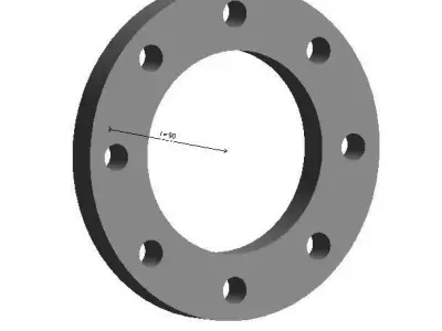 U-PVC Flange - Auto size- Size - 25mm-250mm 3D model