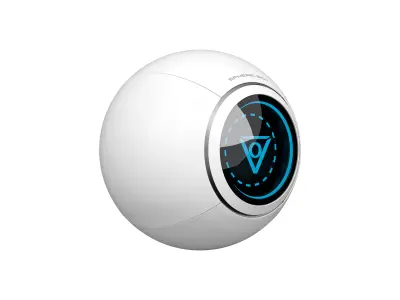 Floating spherical robot Free low-poly 3D model