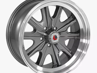 Legendary Wheel Co HB45 Alloy Wheel 17x8 Charcoal Machined C 3D model