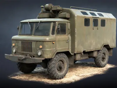 GAZ-66 Truck Game Ready Low-poly 3D model