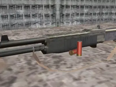 PSX SPAS 12 - Low-Poly Retro Shotgun Low-poly 3D model