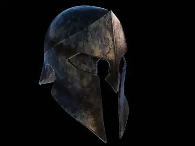 Spartan Short Helmet Low-poly 3D model