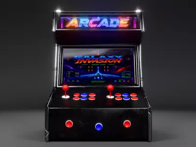 Low Poly Arcade Machine  Game Ready PBR Low-poly 3D model