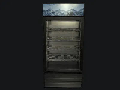 Commercial Fridge Cooler PBR Low-poly 3D model