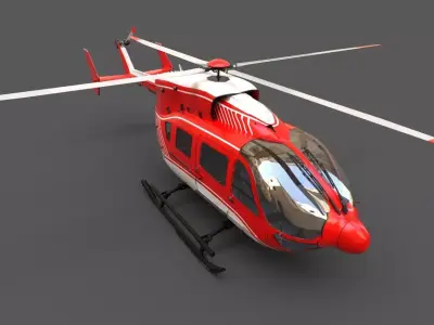 EC145 Helicopter Low-poly 3D model