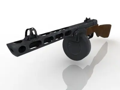 PPSh-41 Low-poly 3D model