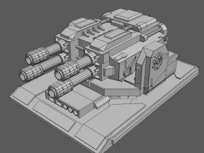 LaserTurret machine gun Low-poly 3D model