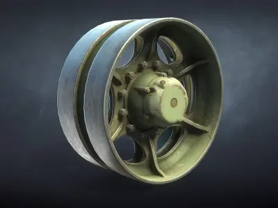 M2 Bradley and M270 MLRS Wheels Set Low-poly 3D model