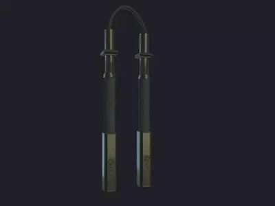 Dragon nunchucks Low-poly 3D model