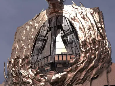 Wizard Dragon Emperor Tower Ruin 11 3D model