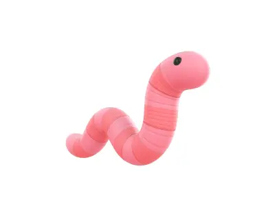 Cartoon Worm 3D model