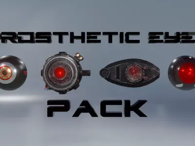 Prosthetic eyes pack Low-poly 3D model
