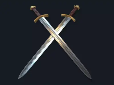 Medieval King Sword Low-poly 3D model