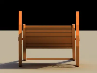 Low Poly Wooden Cart Low-poly 3D model