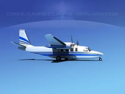 Rockwell Turbo Commander 690 V02 3D model
