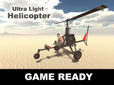 Ultra Light Helicopter Low-poly 3D model