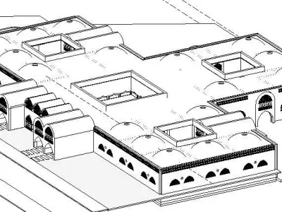 Women healthcare center Vernacular architecture style 3D model