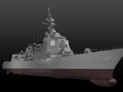 JMSDF Atago class guild missile destroyer 3D model
