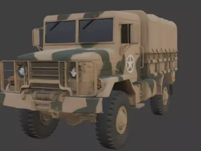 Military Cargo Truck 3D Model 3D model