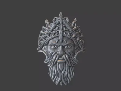 the greenman celtic god ring 3D print model