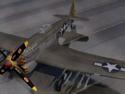 Hawker Typhoon Mk-1B Late - USAF 3D model