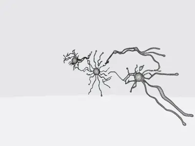 3d Render Artificial Intelligence Neuro Link Circuit 3D model