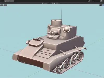 Vickers MK VIb Tank Base Mesh Low-poly 3D model