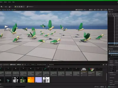 Alexandrine Parakeet Bird Low-poly 3D model