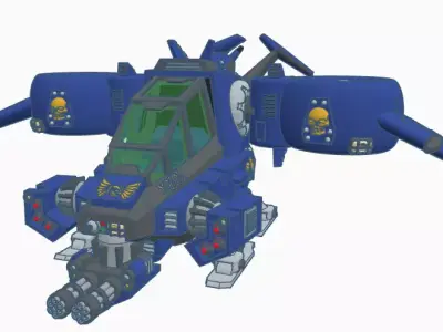 Interception Gun ship 38 elements model 3D print model