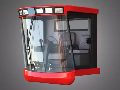 Driving Cabin - Case-1688 Combine Harvester 3D model