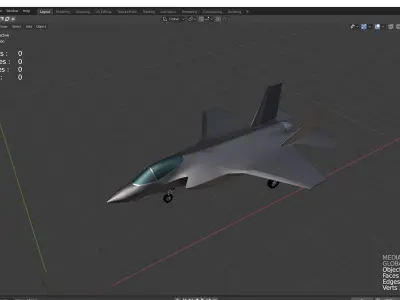F35 A Fighter jet Low Poly Low-poly 3D model