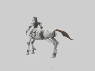 Robot version of a centaur model Low-poly 3D model