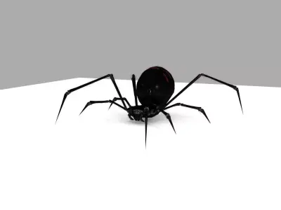 Black Widow Rigged and Walk Animation Low-poly 3D model