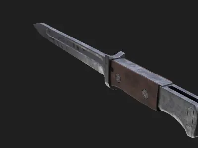 German bayonet Seitengewehr S84 98 Low-poly 3D model
