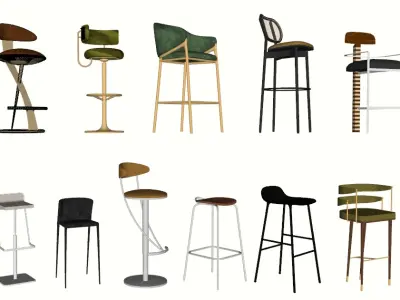 Commercial Bar Stool Collection 3D model